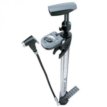Topeak Mega Morph-Bomba de Suelo Plegable con Bolsa, Color Plateado, Negro-Negro, S