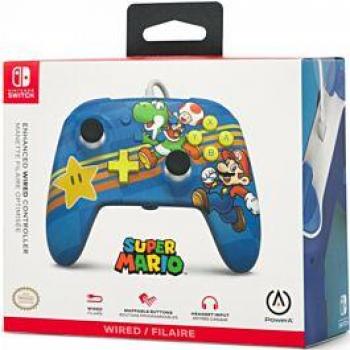 Controlador con cable PowerA Enhanced para Nintendo Switch - Mario Azul 2023