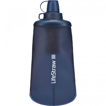 LifeStraw Peak Series Collapsible Squeeze Bottle with Filter - 650ml, Dusty Mountain Blue, One Size