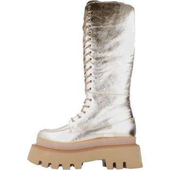 Botas de Mujer Marca Yellow Modelo Arthur características: diseño elegante, color oro, material resistente al agua, suela antideslizante, plantilla acolchada para mayor comodidad