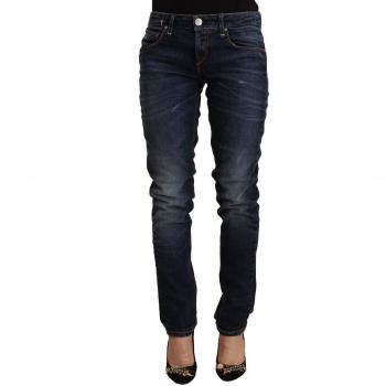 Acht Blue Washed Cotton Mid Waist Skinny Jeans - W26