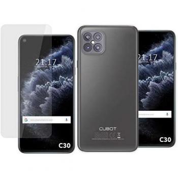 Pack 2 en 1 Funda Gel Transparente y Protector de Cristal Templado para Cubot C30 - Protección Completa