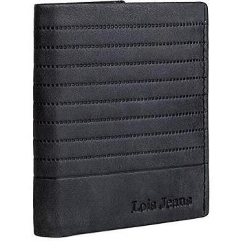 Lois - Carteras para Hombre en Piel - Cartera Hombre Marca LOIS - Billeteras para Hombre con Compartimento para Tarjetas - Monedero Hombre en Piel Verdadera con Cremallera - Cartera Tarjetero H, Negro