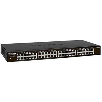 NETGEAR 48 Port Gigabit Ethernet Network Switch, Hub, Internet Splitter, Desktop/Rackmount, Fanless Housing for Quiet Operation
