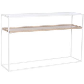 Consola Home ESPRIT Blanco Metal Cristal 120 x 30 x 75 cm