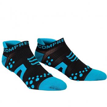 COMPRESSPORT Pro Racing V2 Run Lo - Calcetines para Mujer, Color Negro/Azul, Talla S
