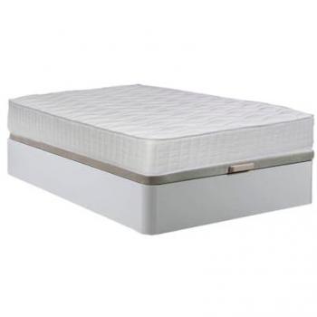 Cama Canapé Abatible Blanco 150x190 cm con Colchón Viscoelástico de 28 cm