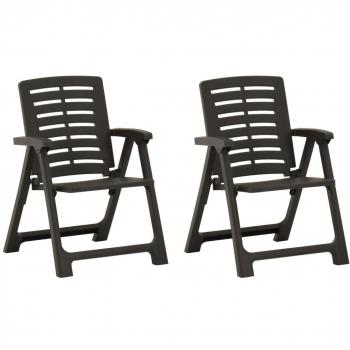 vidaXL Garden Chairs 2 pcs Plastic Anthracite