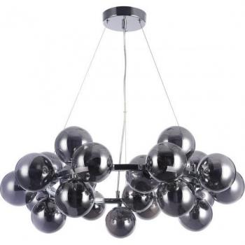 Lámpara colgante moderna Cabella Chrome - Lámpara colgante moderna de cromo con 25 luces y pantalla ahumada, tipo de bombilla G9