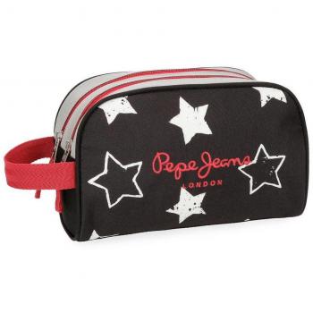 Pepe Jeans Jessa Neceser de Viaje, 26 cm, 4.99 litros, Negro