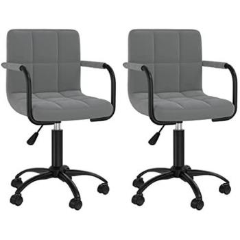 Sillas de comedor giratorias 2 unidades terciopelo gris oscuro