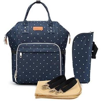 Multifunción pañal bolsa de pañales cambiador de viaje, gran capacidad mochila bolsa reutilizable, ligero elegante Durable Mochila con bolsillo botella aislante para mamá y papá