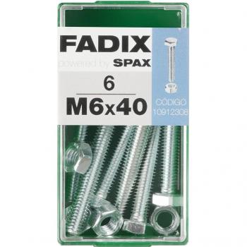 Tornillo Cabeza Hexagonal + Tuerca M6 x 40 mm - Caja 6 Uds