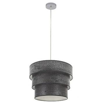 Lámpara Colgante Triple Smile Cromo y Madera Negra - Diseño Moderno 1xe27 Regx40x40 Cm