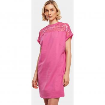 Urban Classics Women's Short Sleeve Lace Dress in Bright Violet