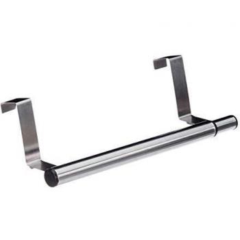 Relaxdays Colgador Trapos Cocina para Puerta, Acero Inoxidable, Plateado, 40 cm de Ancho