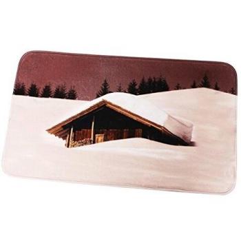 MSV Alfombra de baño Cottage Sepia 45 X 75 X 0.5 cm, Microfibra, Multicolor