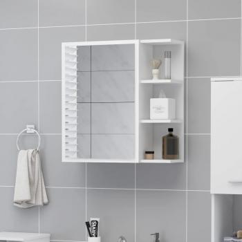 Armario con espejo de baño blanco 62,5x20,5x64 cm