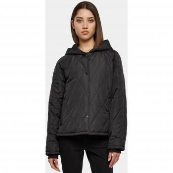 Urban Classics Women's Oversized Diamond Quilted Hooded Jacket - Black