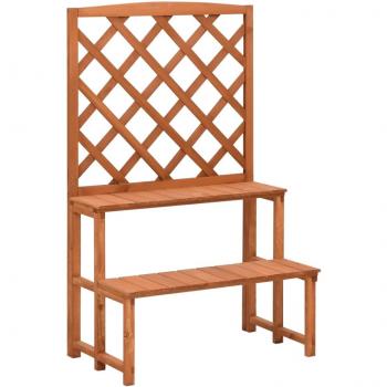 Soporte de Plantas y Enrejado de Madera de Abeto 70x42x115 cm Color Marrón - vidaXL