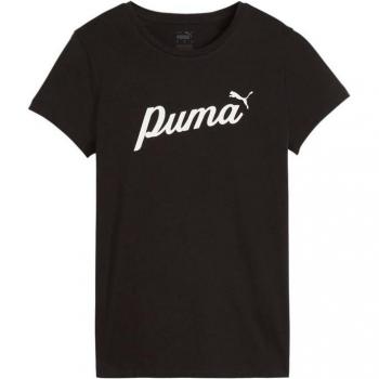 Camiseta de Manga Corta Puma Ess+ Script para mujer en color negro
