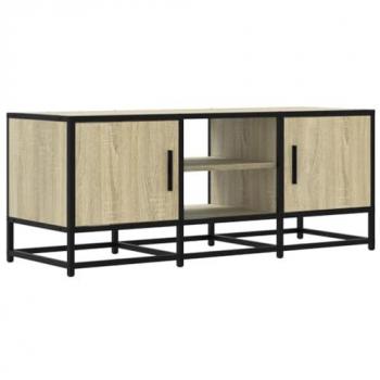 Mueble TV Metal y Madera Ingeniería Roble Sonoma 100x35x41 cm Marrón