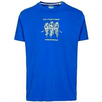 Trespass Chained Camiseta de Manga Corta, Hombre, BLU, l