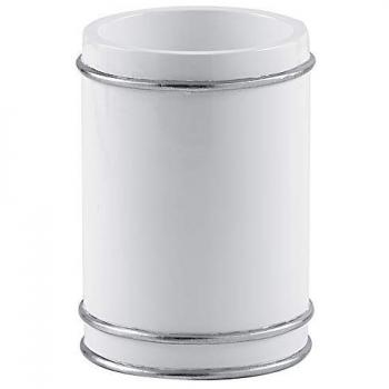 Gedy Olimpia Portacepillos, Resina, Blanco/Plata, 76.5 X 16 X 47 Cm