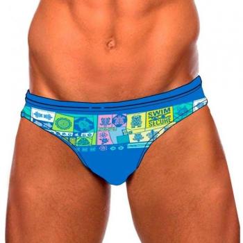 Swim Secure bañador Slip Hombre diseño maorí Blue Polynesia Deportes Agua