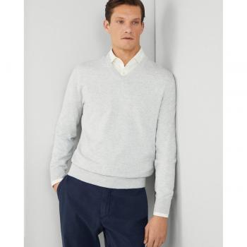 Jersey Hackett de hombre con cuello pico y logo bordado