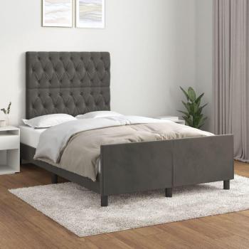 Cabecero de cama con estructura de terciopelo gris oscuro 120x190 cm Vidaxl
