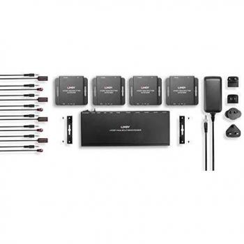 LINDY 50m Cat.6 4 Port HDMI & IR Splitter Extender with Loop Out, Black
