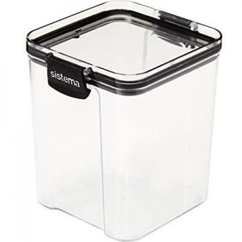 Sistema Bote Ultra de 920 ml System Contenedor Tritan Cuadrado 0,92 lt para Alimentos, Blanco/Gris, One Size