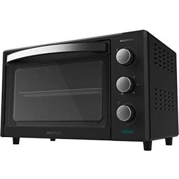 Cecotec Horno de Sobremesa de Convección 28 L Bake&Toast 2800 Black. 1600 W, Multifunción, 6 Modos de Calor, Temporizador, Temperatura regulable, Puerta de Doble Cristal, Acero Lacado