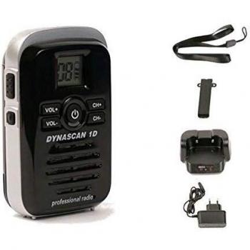 DynaScan 1D Negro - Walkie Talkie Compacto Profesional PMR-446 de Uso Libre