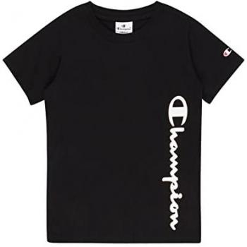 Camiseta Champion Mujer Algodón Clásica con Logo Vertical Doppio Manga Corta