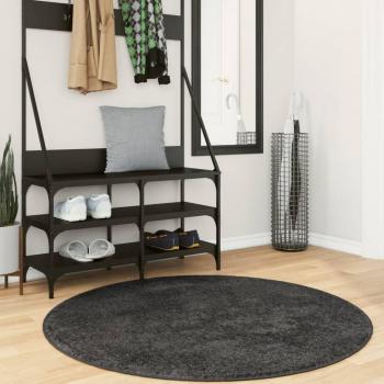 Alfombra Shaggy PAMPLONA Long Modern Antracita Ø 160 cm
