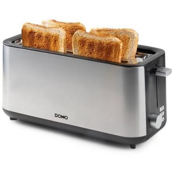 Tostadora Domo DO967T de 2 ranuras, 1350W, Acero Inoxidable