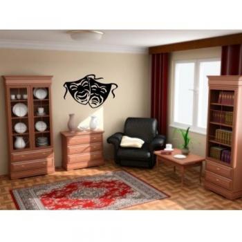 Comedia Tragedia Máscaras - Adhesivo en vinilo decorativo Decor gráficos