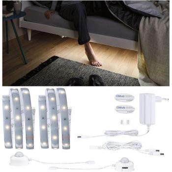 Conjunto de tira LED Paulmann MaxLED 250 para cama doble 2x1m, 2700K, 2x4W, color plata
