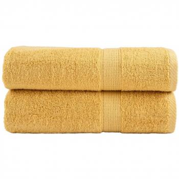 Toallas de baño SOLUND 2 piezas oro 100x150 cm 600gsm