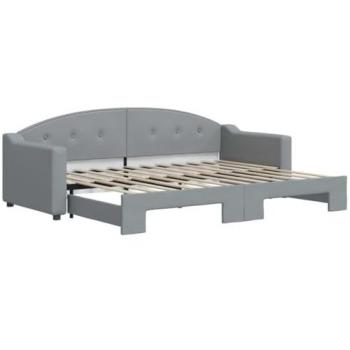 Sofá cama nido tela gris claro 80x200 cm