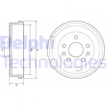 Tambor de freno DELPHI BF597 - Tipo: tambor de freno, características: alta resistencia, diseño optimizado para una mejor disipación del calor, fabricado con materiales de calidad para mayor durabilidad y rendimiento, compatible con