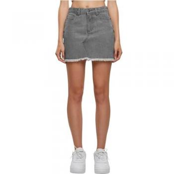 Urban Classics Women's Heavy Mini Denim Skirt - Grey Washed