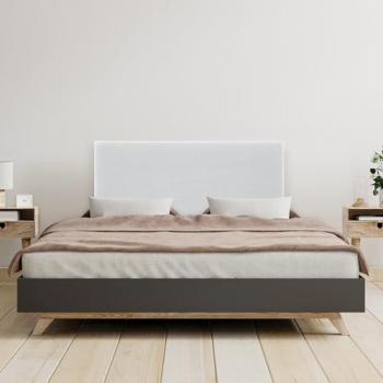 Cabecero de Lino Natural Liso Tapizado hasta el Suelo 110cm con 8cm de Grosor para Cama Dormitorio Moderno