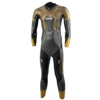 Traje de neopreno Zone3 Vanquish-X negro dorado de manga larga talla L