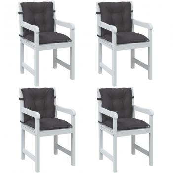 Cojines de silla de respaldo bajo 4 piezas antracita Mélange 100x50x7 cm