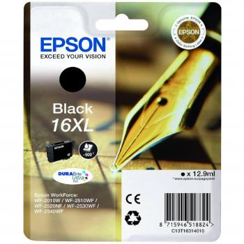 Epson 16 DURABrite Ultra Original Ink Cartridge, Black, 5.4ml, Pen and Crossword Designation, Model C13T16214010/C13T16214012