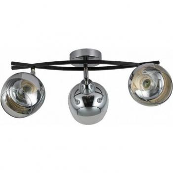 Regleta Denali Cromo/Negro 3xE27 24x45x14 cm - Luces de Techo