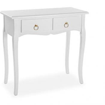 Versa Lyon Mueble Recibidor Estrecho para la Entrada o el Pasillo, Mesa Consola, con 2 cajones, Medidas (Al x L x An) 77 x 35 x 80 cm, Madera